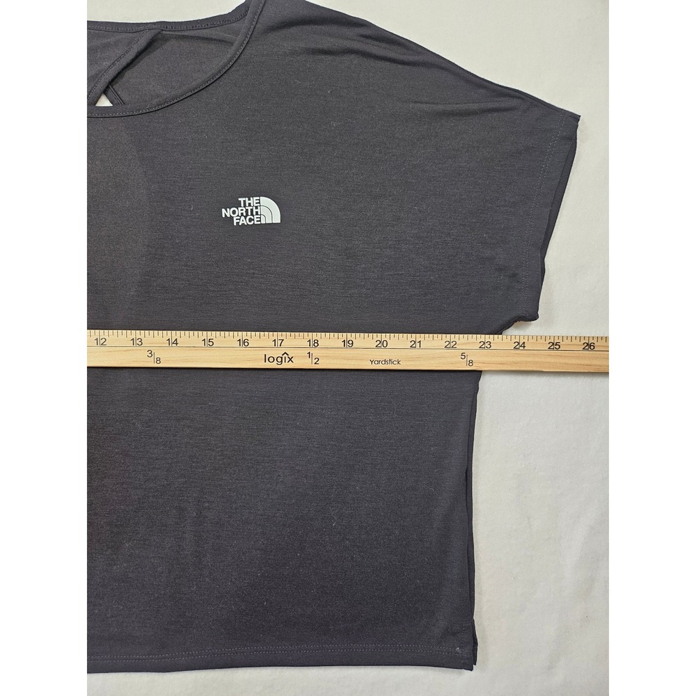 The North Face Womens Black Short Sleeve Keyhole Back Active Hiking Crop Top Med - Picture 9 of 9
